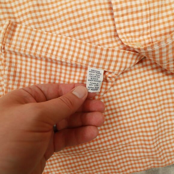 Ralph Lauren Vintage Men's Custom Fit Orange Gingham Check‎ Shirt size Medium - Picture 7 of 7
